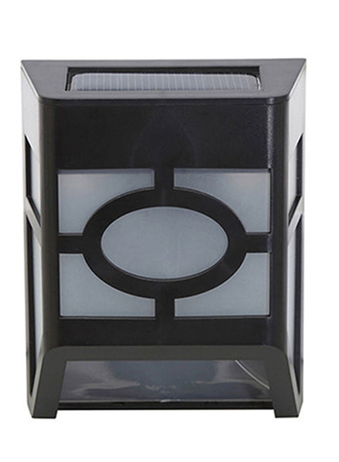 Loquat Solar Powered Wall Mount Fence Light Black/White 12.5 x 9cm - Image 1