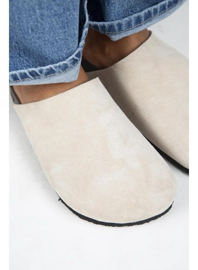 Manijero  Ruzqahi Women's Genuine Leather Flat Sole Beige Sandal. for Women | Best Price UAE