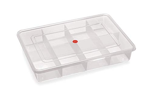 SHOPATHON INDIA 8 Grids High Thickness Plastic Multipurpose Storage Box With Tight Lid (X-Large, Rectangular) - Image 3