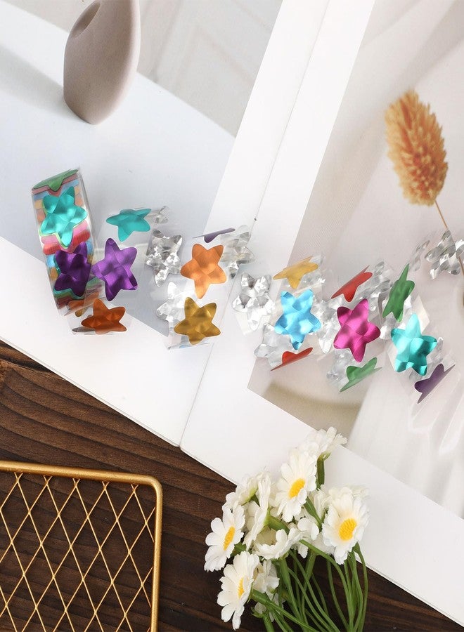 XIHIRCD 500pcs Star Stickers for Rewarding, 0.79 Inch Multicolored Glitter Star Stickers Holographic Shiny Star Stickers Self Adhesive Incentive Stickers for Encouraging Students - Image 4