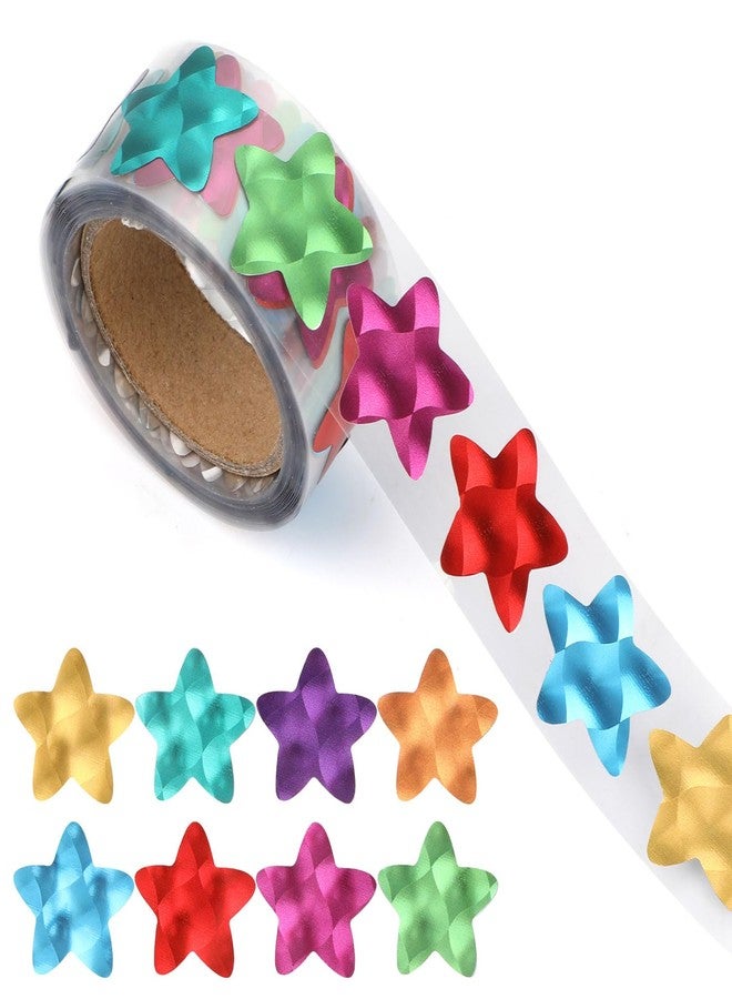 XIHIRCD 500pcs Star Stickers for Rewarding, 0.79 Inch Multicolored Glitter Star Stickers Holographic Shiny Star Stickers Self Adhesive Incentive Stickers for Encouraging Students - Image 1