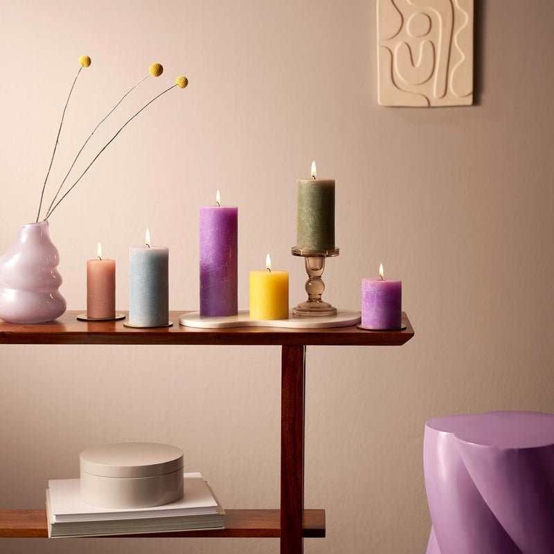 Bolsius Rustic Pillar Candles - Gift Set of 6 - Memphis - Decorative Household Candles - Length Burning Time - Unscented - Natural Plant Wax - Without Palm Oil - Image 2