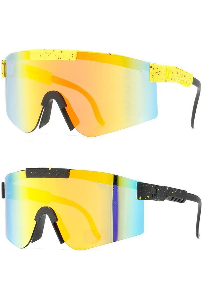 SYOSI Polarized Cycling Glasses for Men Women, 2 Pack UV Protection Sports Frameless Sunglasses, Anti-glare Trendy Sport Glasses UV400 for Cycling, Fishing, Running, Golf, Outdoor Sports - Image 1