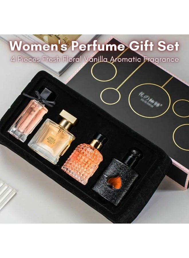 Perfume Gift Set For Women, 4 Pcs Perfume Set Holiday Gifts for Her, Long-Lasting Fresh Floral Aromatic Fragrance,  Ladies Perfume Set For Dating,  Birthday, Gift To Girlfriend, Eau de Parfum For Women - Image 5