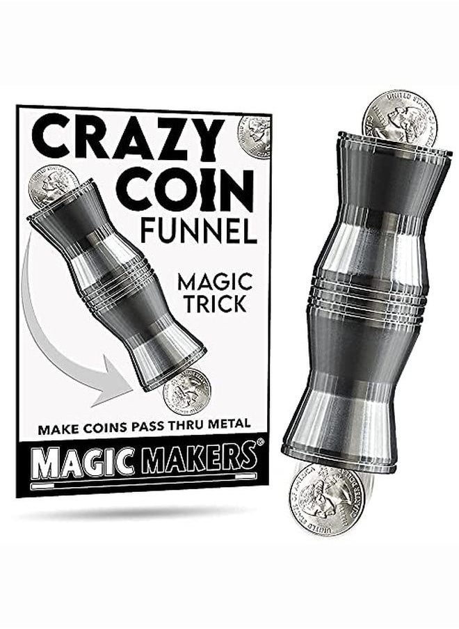 MAGIC MAKERS Crazy Coin Funnel Magic Trick Make A Coin Pass Thru Metal  - Image 3