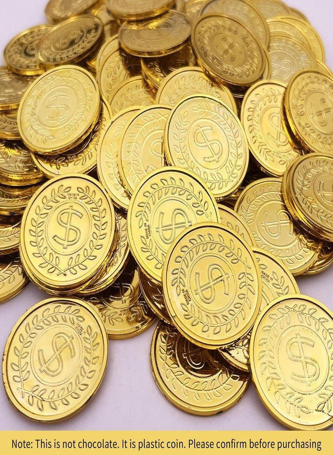 كوميدك مجموعة كوميدك من 100 قطعة من العملات الذهبية البلاستيكية المزيفة، لعبة البحث عن الكنز وهدايا الحفلات - Image 2