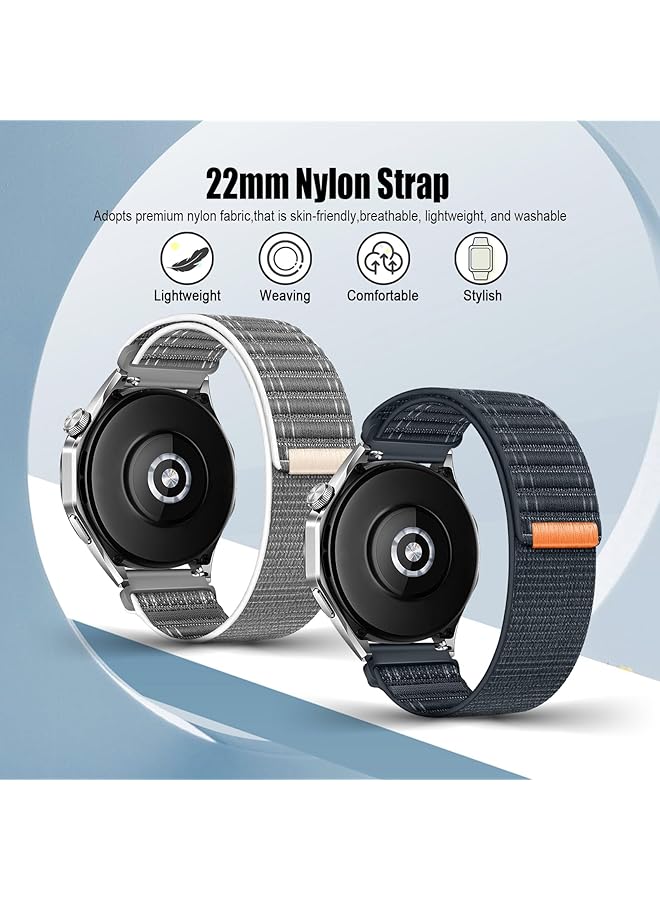 erorex Compatible With Huawei Watch 4 Band Nylon Solo Loop Gt5 Gt4 Gt3 46Mm Replacement Band For Amazfit Gtr 4 Quick Release Venu 2 3 Vivoactive 4 Watch Strap 22Mm Nylon Women Men  - Image 2