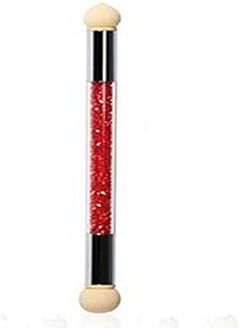 WOIWO WOIWO Dual Tipped Nail Art Sponge Brush, for DIY Gradient Blooming UV Gel Nails With 4 Replacement Heads (Red) 