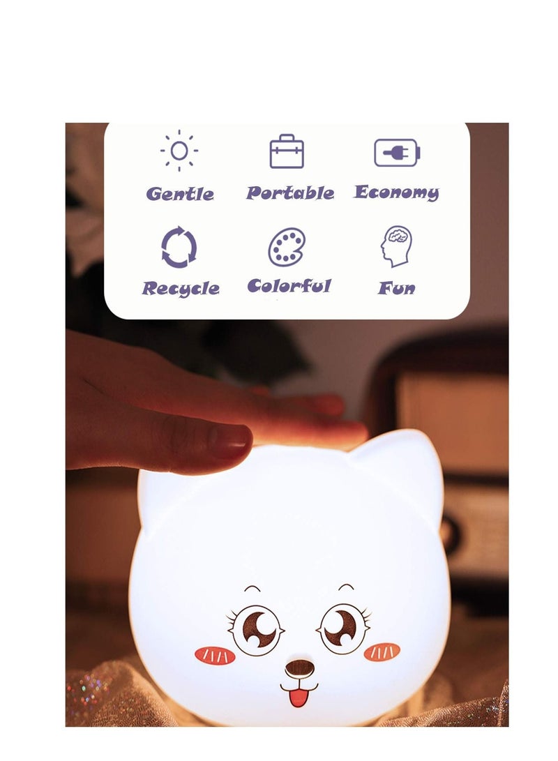 كابتن تيك أضواء ليلية على شكل أرنب ، مصباح أرنب لطيف من السيليكون الناعم ، مصباح ليلي للأطفال الصغار ، مصباح حضانة ، مصباح تحكم بمستشعر لمس الحيوان اللطيف المضيء - Image 2