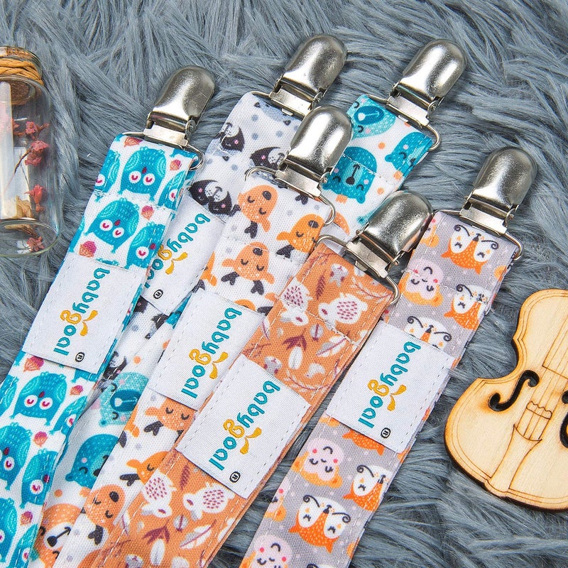 babygoal Baby Animal Pacifier Clips, 6 Pack Pacifier Holder for Boys and Girls Fits Most Pacifiers and Binkies 6MP18 - Image 3