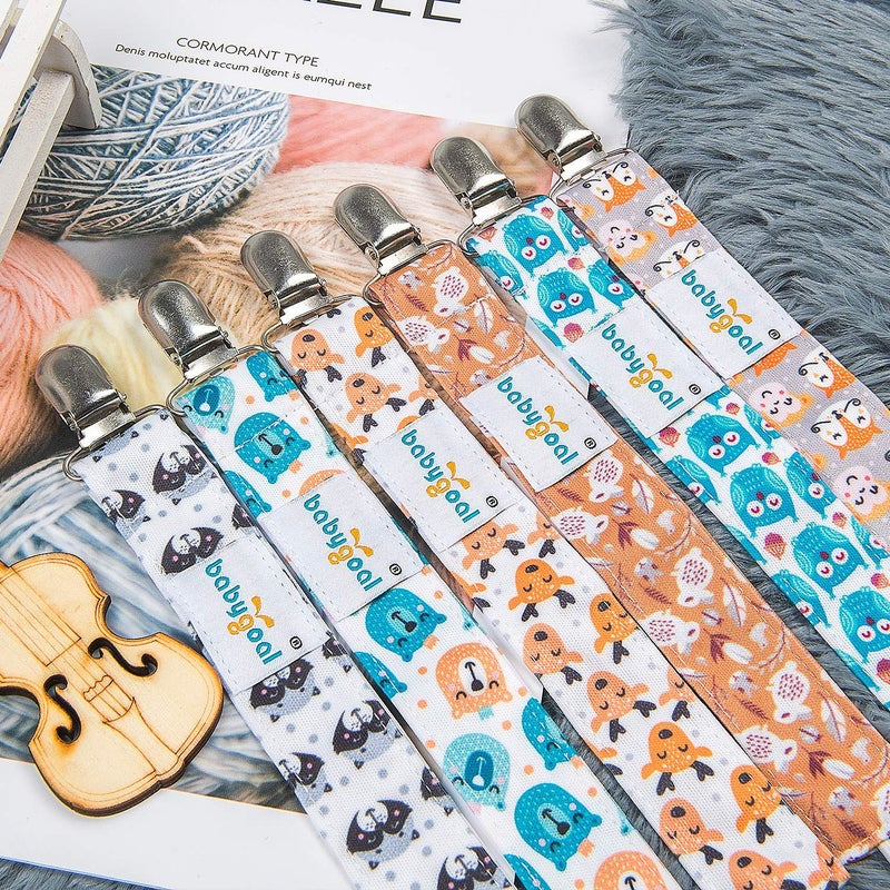 babygoal Baby Animal Pacifier Clips, 6 Pack Pacifier Holder for Boys and Girls Fits Most Pacifiers and Binkies 6MP18 - Image 2