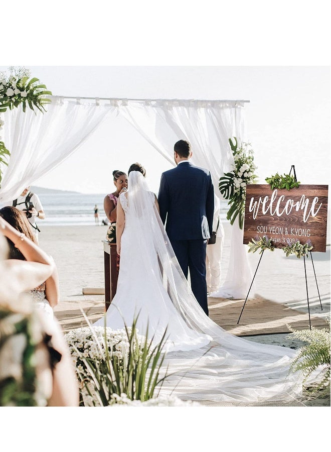 حصري 2 عبوة حامل لوحات للزفاف 69 إنش حامل قابل للتعديل لعرض اللوحات حاملات كبيرة من المعدن مع حقيبة محمولة مناسبة للمعارض في الردهة - Image 2