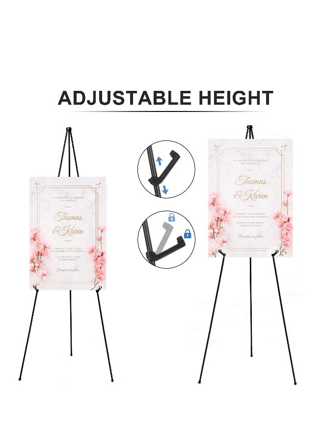 حصري 2 عبوة حامل لوحات للزفاف 69 إنش حامل قابل للتعديل لعرض اللوحات حاملات كبيرة من المعدن مع حقيبة محمولة مناسبة للمعارض في الردهة - Image 3