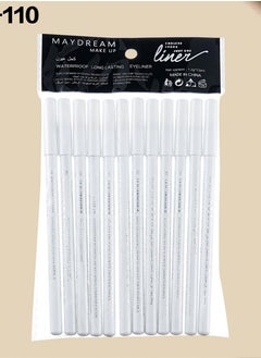 MAYDREAM 12 Pieces Waterproof Soft Kohl Eyeliner Pencil white 
