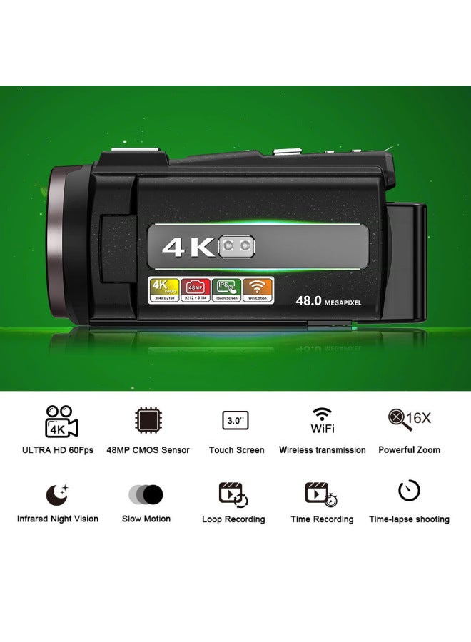 Generic 56 Million Pixel 4K HD Digital Camera Wireless Live Camera Shooting-Body Color:Standard Package-upgraded Version (excluding Card)  - Image 4