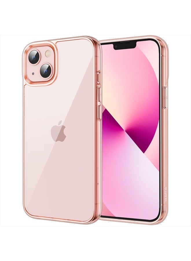 Jetech جراب لهاتف iPhone 13 مقاس 6.1 بوصة، غطاء ممتص للصدمات غير قابل للاصفرار، وظهر شفاف مضاد للخدش (ذهبي وردي) - Image 1
