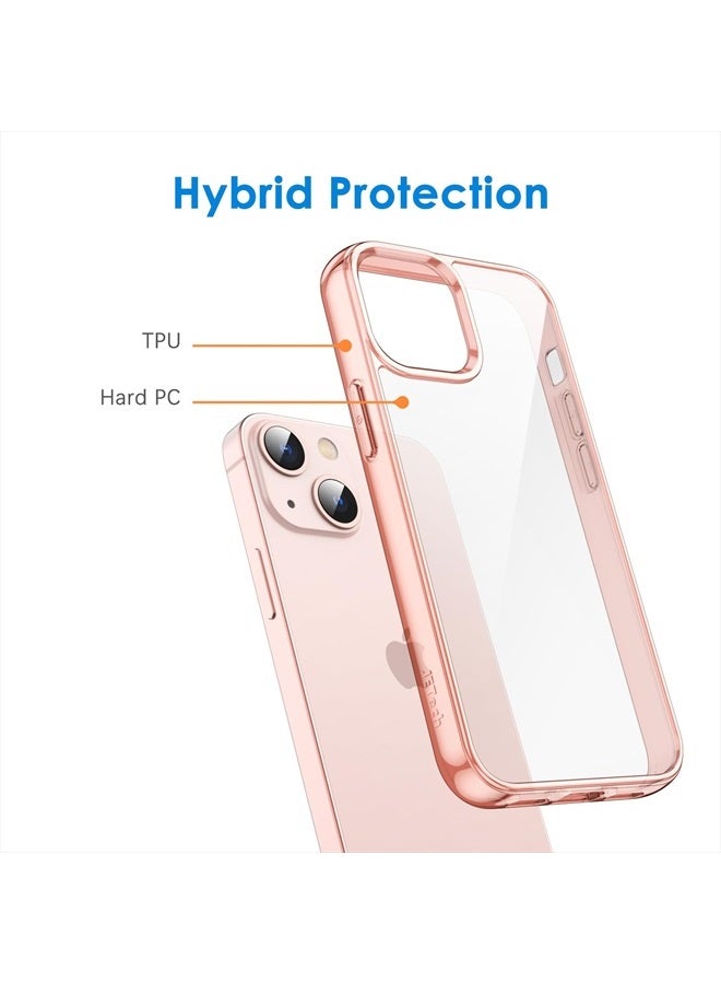 Jetech جراب لهاتف iPhone 13 مقاس 6.1 بوصة، غطاء ممتص للصدمات غير قابل للاصفرار، وظهر شفاف مضاد للخدش (ذهبي وردي) - Image 3