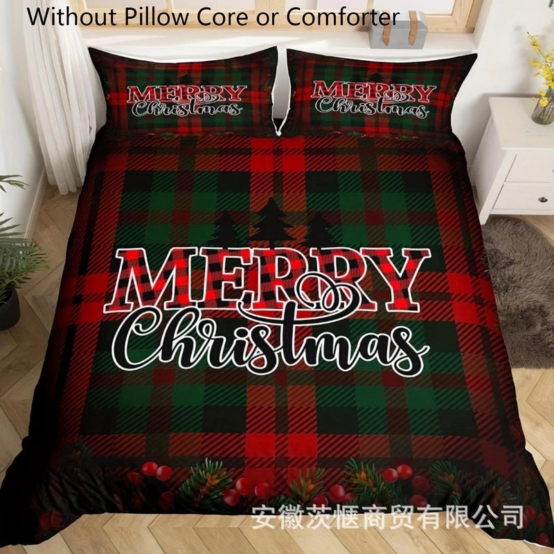 Zhichao 3D Three-Piece Set Size Christmas Quilt Cover Christmas Bedding Home Textile - Image 5