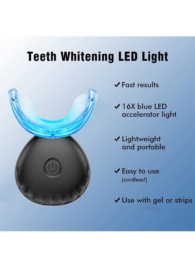 SMILEKIT Wireless Teeth Whitening Kit with 4 Teeth Whitening Gel Pen with Carbamide Peroxide Whitening Agent - 16x More Powerful LED Accelerator Light - for Sensitive Teeth Gums Braces Care Oral Care-Black  - Image 2