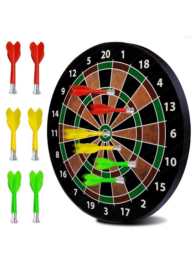 فنبلاست مجموعة لوحة رمي السهام المغناطيسية المستديرة من فن بلاست، لعبة لوحة رمي السهام المغناطيسية للأطفال والكبار، لعبة رماية على الهدف، مجموعة لوحة رمي السهام المغناطيسية الداخلية والخارجية مع 6 سهام (34 سم)، متعددة الألوان - Image 1