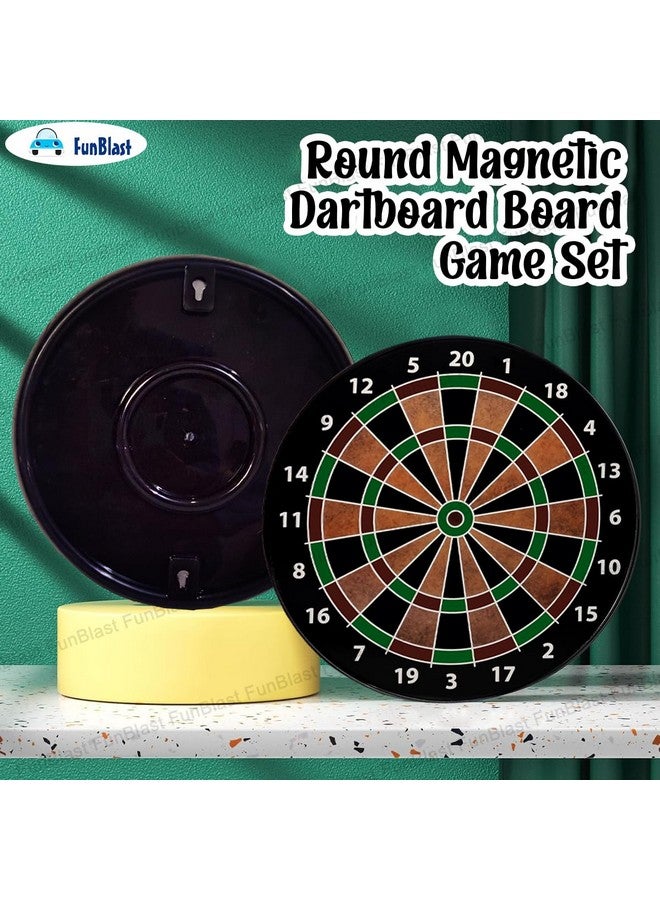 فنبلاست مجموعة لوحة رمي السهام المغناطيسية المستديرة من فن بلاست، لعبة لوحة رمي السهام المغناطيسية للأطفال والكبار، لعبة رماية على الهدف، مجموعة لوحة رمي السهام المغناطيسية الداخلية والخارجية مع 6 سهام (34 سم)، متعددة الألوان - Image 2