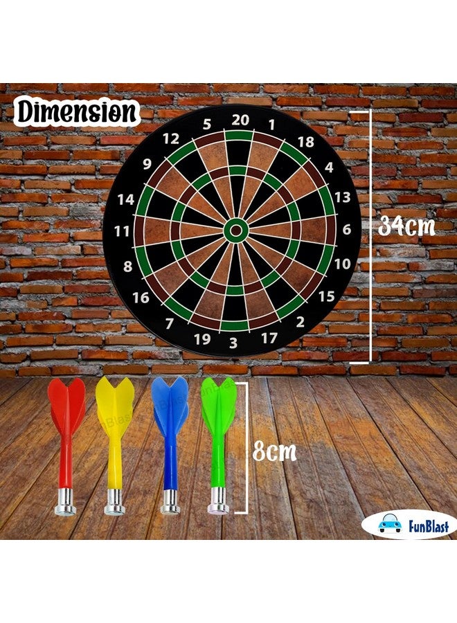 فنبلاست مجموعة لوحة رمي السهام المغناطيسية المستديرة من فن بلاست، لعبة لوحة رمي السهام المغناطيسية للأطفال والكبار، لعبة رماية على الهدف، مجموعة لوحة رمي السهام المغناطيسية الداخلية والخارجية مع 6 سهام (34 سم)، متعددة الألوان - Image 5