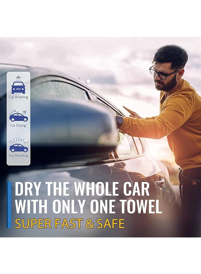 SYOSI Microfiber Towels For Cars, Drying Extra Large Super Absorbent Cleaning Cloth Auto Detailing Ultra Soft, Lint-Free, Streak-Free 600Gsm, 24'' X 35'', 1 Pack - Image 4