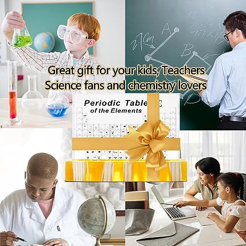 BEWITU Periodic Table with Real Elements Inside, Amber Lighted Stand Acrylic Periodic Table of Elements Poster, Crafts Décor Teaching Tool Chemistry Gift for Kids Adults Students Teacher Science Lovers - Image 5