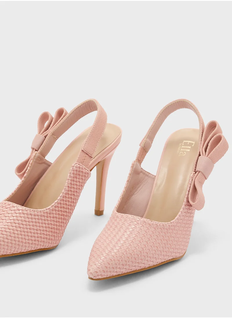 ELLA Weave Detail Sling Back Pump