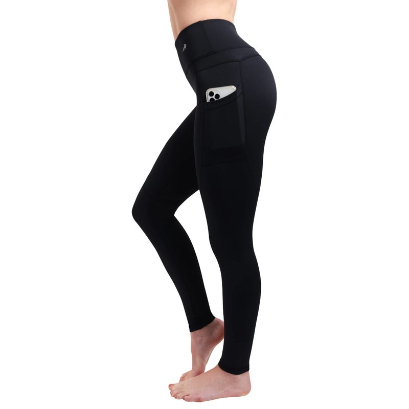 CompressionZ Womens Compression Leggings High Waisted Performance Shaping Gym Pilates Travel Yoga Workout Pants WPockets Black 4XLarge - Image 2