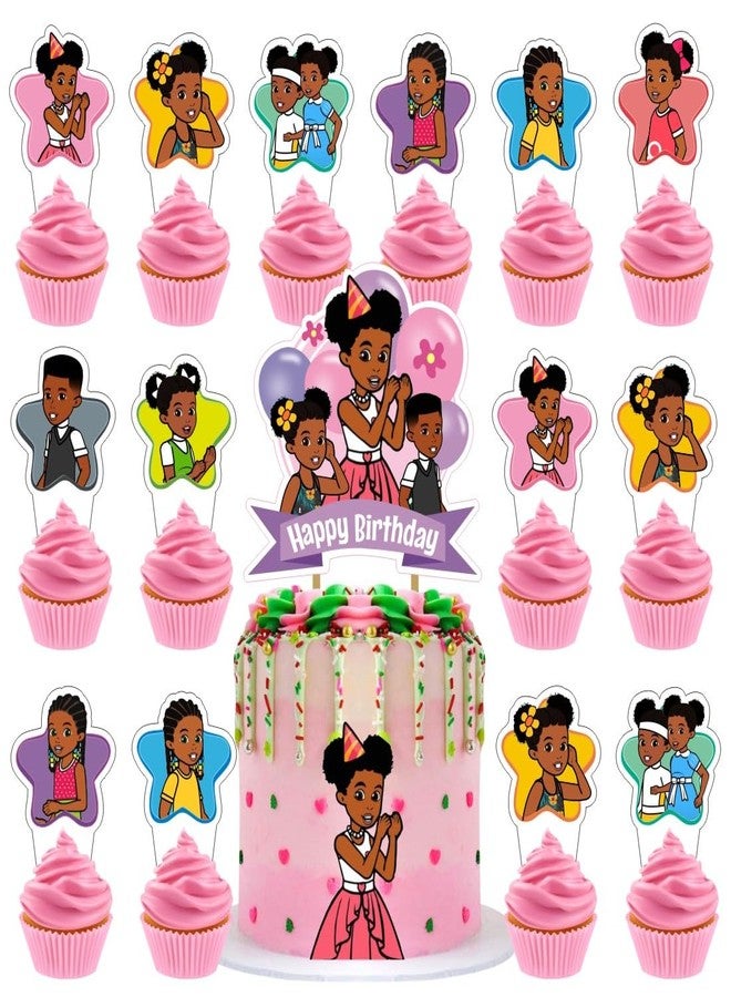 fancigo 25Pcs Gracies Cake Decorations with 24pcs Cupcake Toppers, 1pcs Cake Topper for Kids 1st Birthday Party Supplies - Image 1