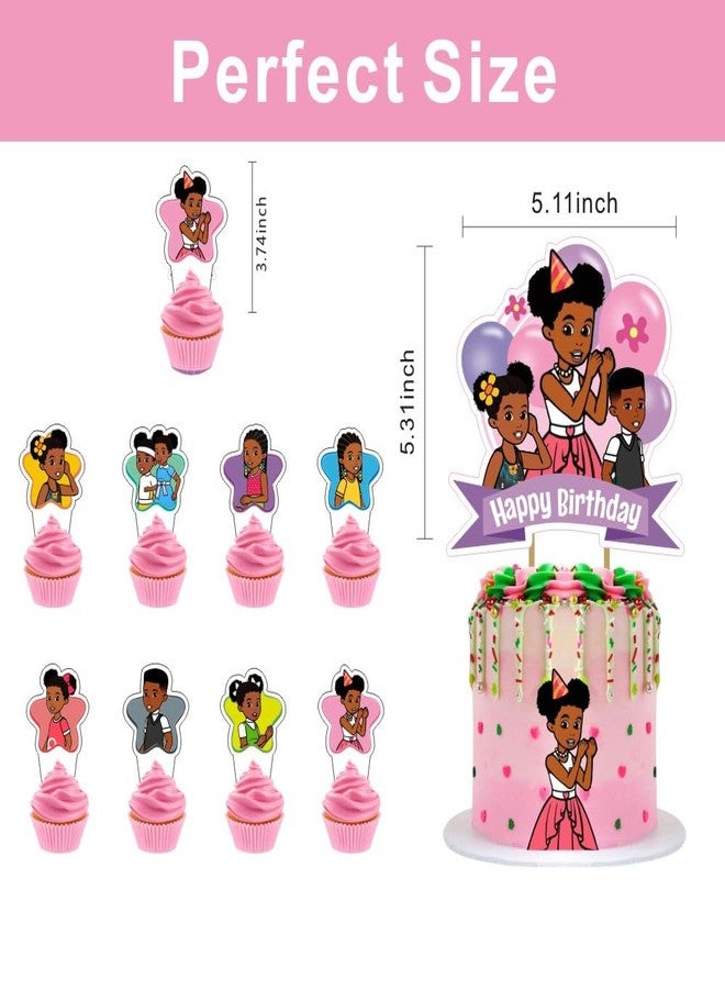 fancigo 25Pcs Gracies Cake Decorations with 24pcs Cupcake Toppers, 1pcs Cake Topper for Kids 1st Birthday Party Supplies - Image 4