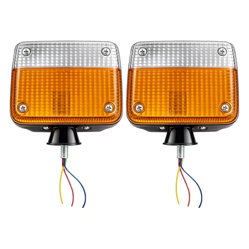 APSMOTIV Front Turn Signal Lamp Light Pair Compatible with Toyota Land Cruiser FJ40 FJ45 HJ45 HJ47 BJ40 BJ42 19601984 AmberClear Lens Front Indicator Light 12V Universal Fit for Jeep Isuzu - Image 1
