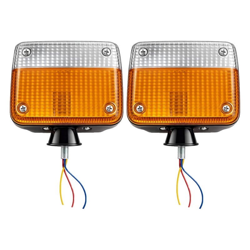 APSMOTIV Front Turn Signal Lamp Light Pair Compatible with Toyota Land Cruiser FJ40 FJ45 HJ45 HJ47 BJ40 BJ42 19601984 AmberClear Lens Front Indicator Light 12V Universal Fit for Jeep Isuzu - Image 2