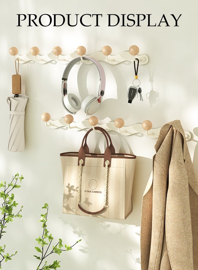 DUNISO Wall Mounted Coat Hook，Row Hook Hanger With 6 Hooks，Storage Organizer Hanger，Sturdy and Durable，for Bedroom Entrance Kitchen Bathroom - Image 5