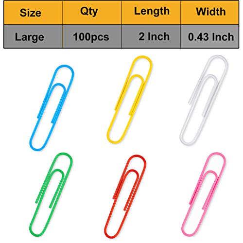 Vinaco Paper Clips?100PCS Paper Clips Large 2 Inch (50mm), Durable & Rust Resistant Colored Paper Clips Ideal for Office School and Personal Document Organization - Image 4