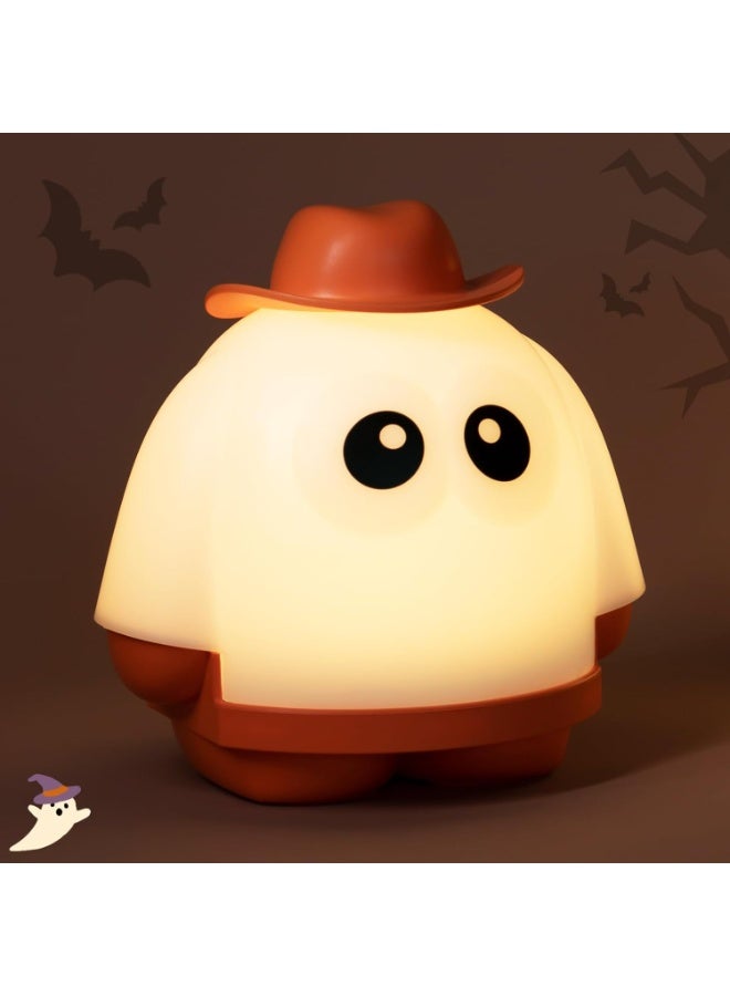 بلو فاير ضوء ليلي شبح من السيليكون بشحن لاسلكي وريموت كنترول - إضاءة قابلة للتعتيم، لمبة لمس ناعمة مع مؤقت ٣٠ دقيقة، إضاءة طاولة لطيفة ومرحة لغرفة النوم، غرفة الأطفال، هدايا الهالوين (لون أبيض دافئ) - Image 2
