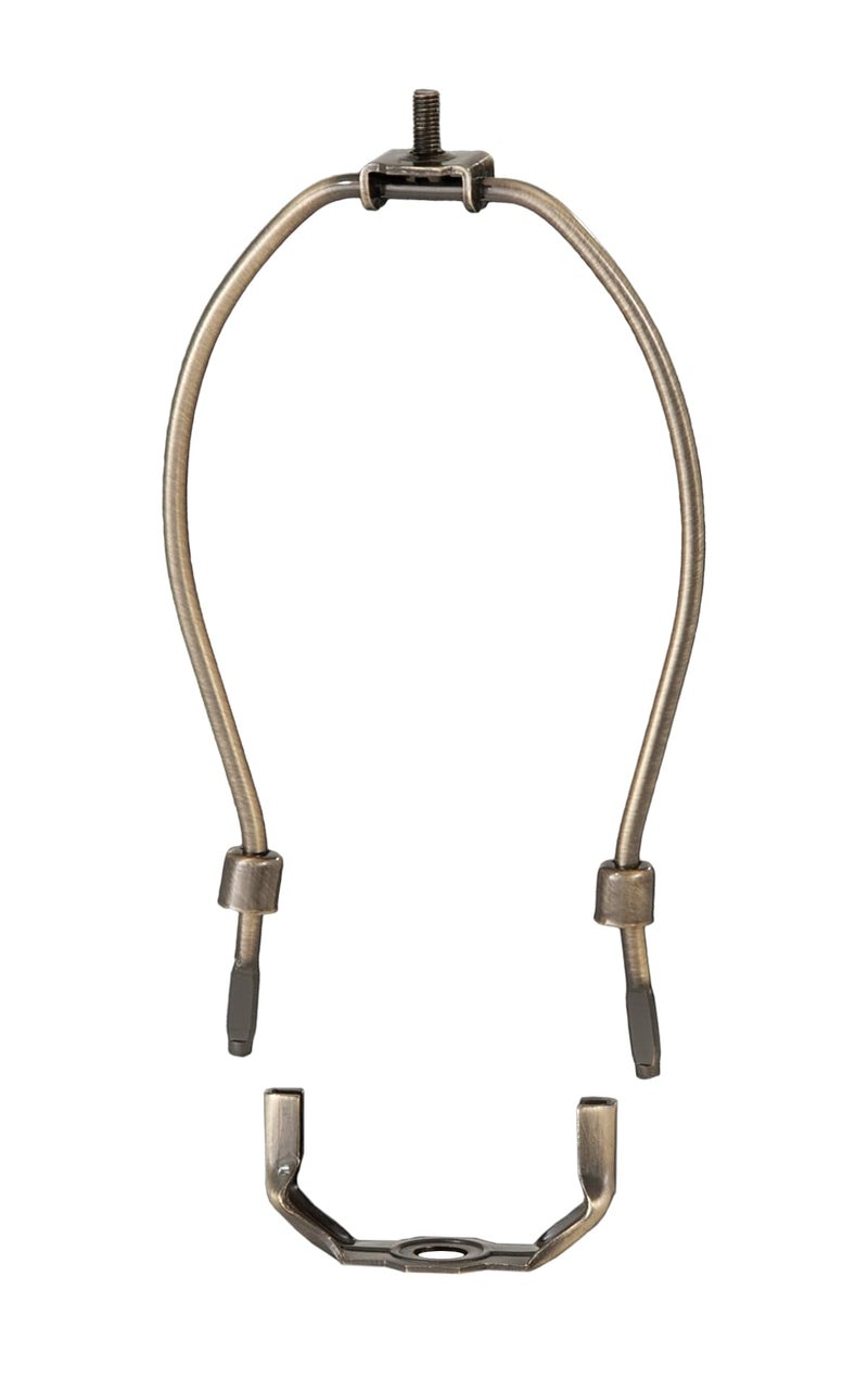 BP Lamp 7 Inch Heavy Duty Lamp Shade Harp Holder for Table and Floor Lamps Antique Brass Finish