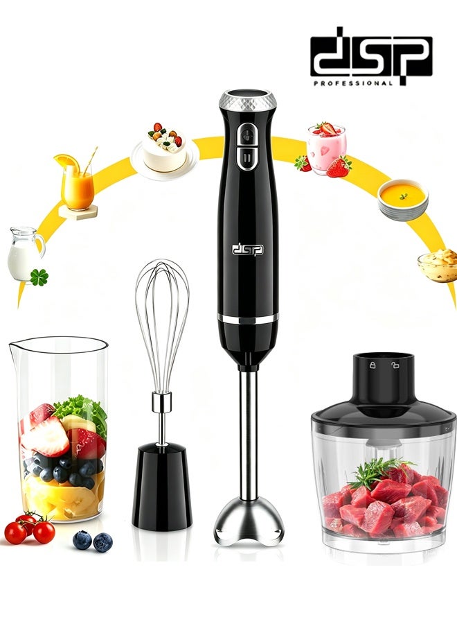 DSP Hand Blender, 4 in 1 Electric Hand Blender, Portable Blender, Chopper, Mixer, Whisk, 700W,KM-1091,Black - Image 1