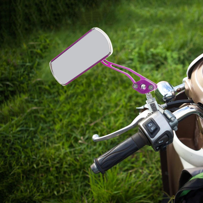 Purple Convex Bike Side View Mirrors 2 Pack for Bicycle Motorcycle Scooter Safety - Image 5