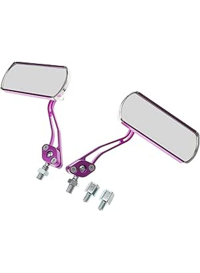 Purple Convex Bike Side View Mirrors 2 Pack for Bicycle Motorcycle Scooter Safety - Image 1