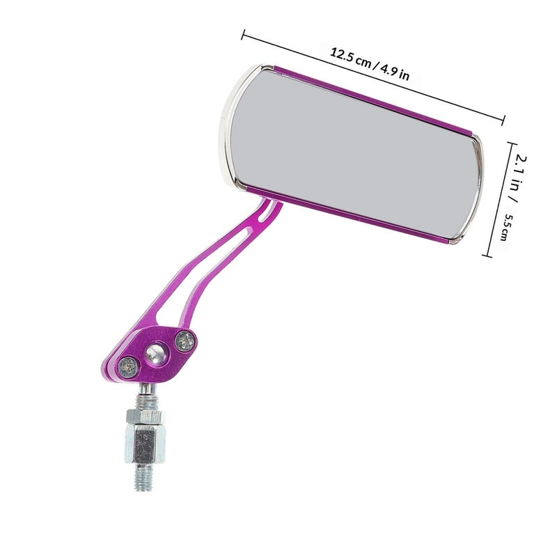 Purple Convex Bike Side View Mirrors 2 Pack for Bicycle Motorcycle Scooter Safety - Image 3