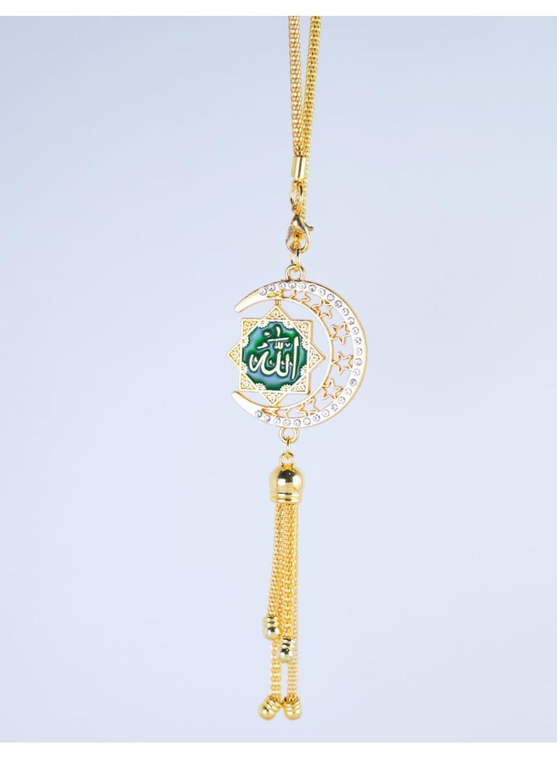 Nariele معلق سيارة على شكل هلال مزدوج الجوانب مع خرز إبداعي