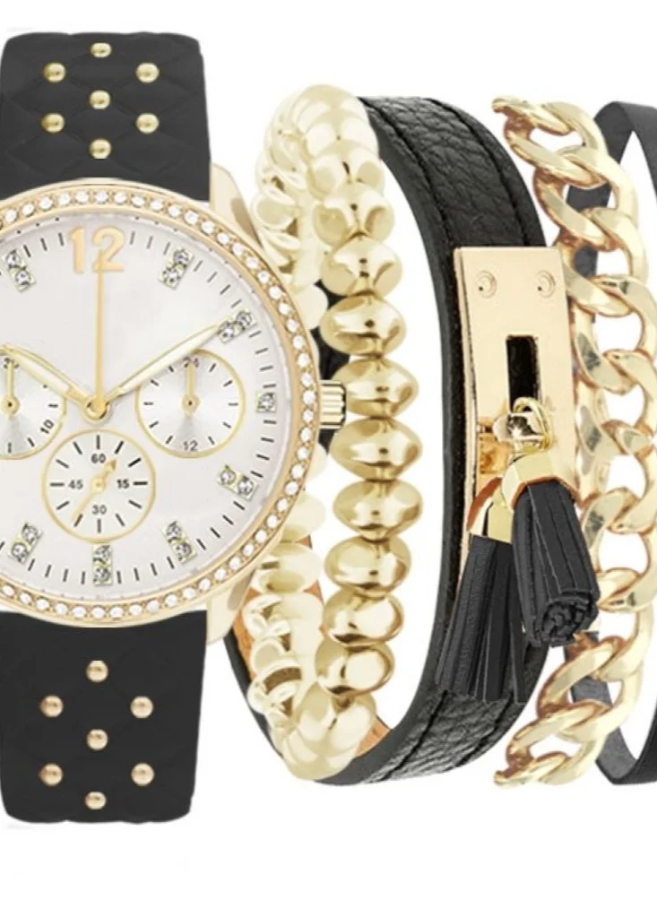 ADRIENNE VITTADINI Adrienne Vittadini Ladies Analog Watch Gold Case Gold Dial Brown PU Leather Strap A1004G-42-B02