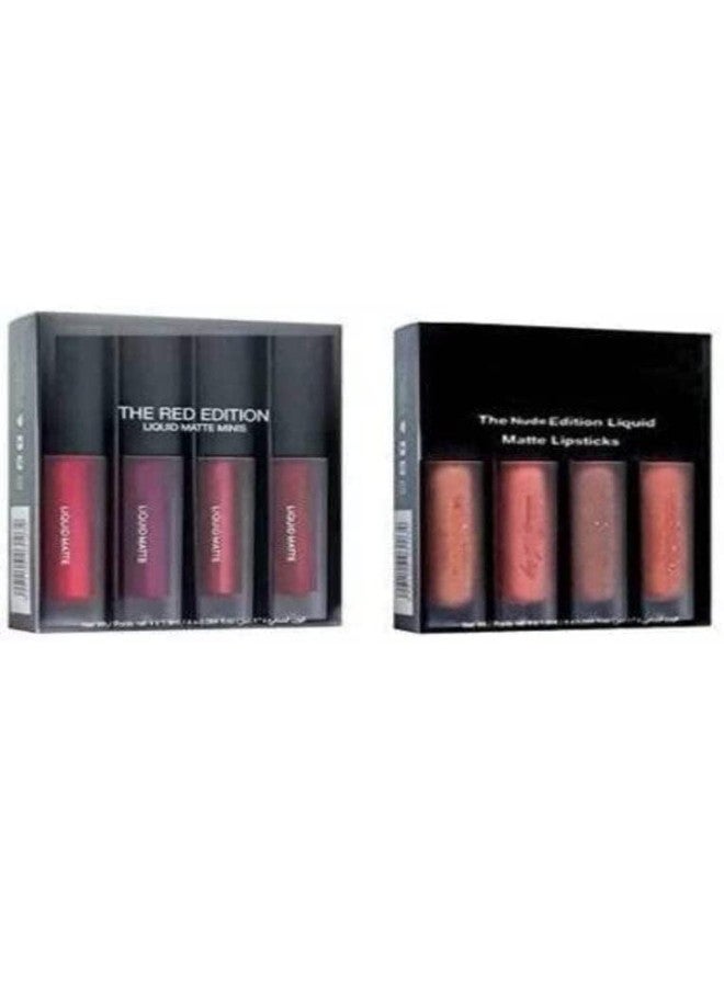 SEINON'S Liquid Matte Minis Lipstick Nude Edition And Red Edition Liquid Matte Mini Lipstick (Pack Of 8) - Image 2