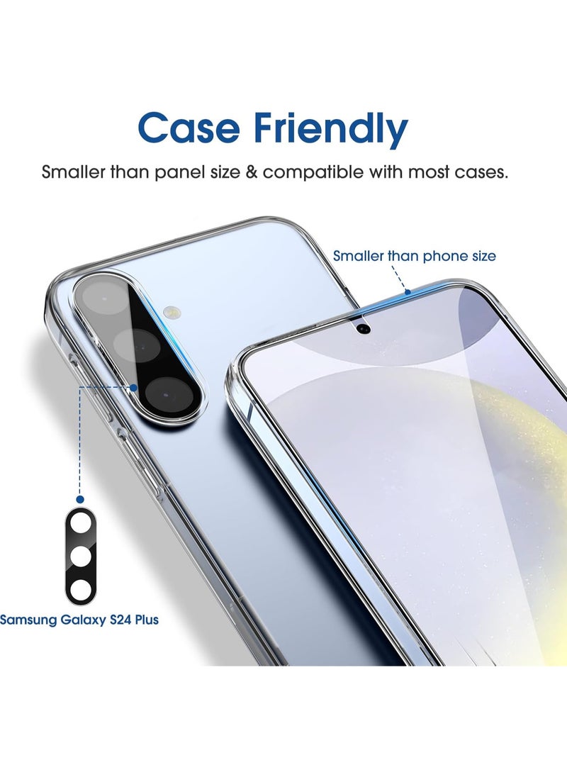 Amfilm - amFilm OneTouch & cam for Samsung Galaxy S24+ Screen Protector Tempered Glass (2+2 Pack) Case Friendly New - transparent - Image 1