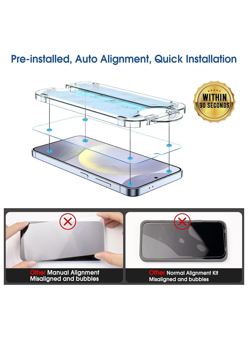 Amfilm - amFilm OneTouch & cam for Samsung Galaxy S24+ Screen Protector Tempered Glass (2+2 Pack) Case Friendly New - transparent - Image 1