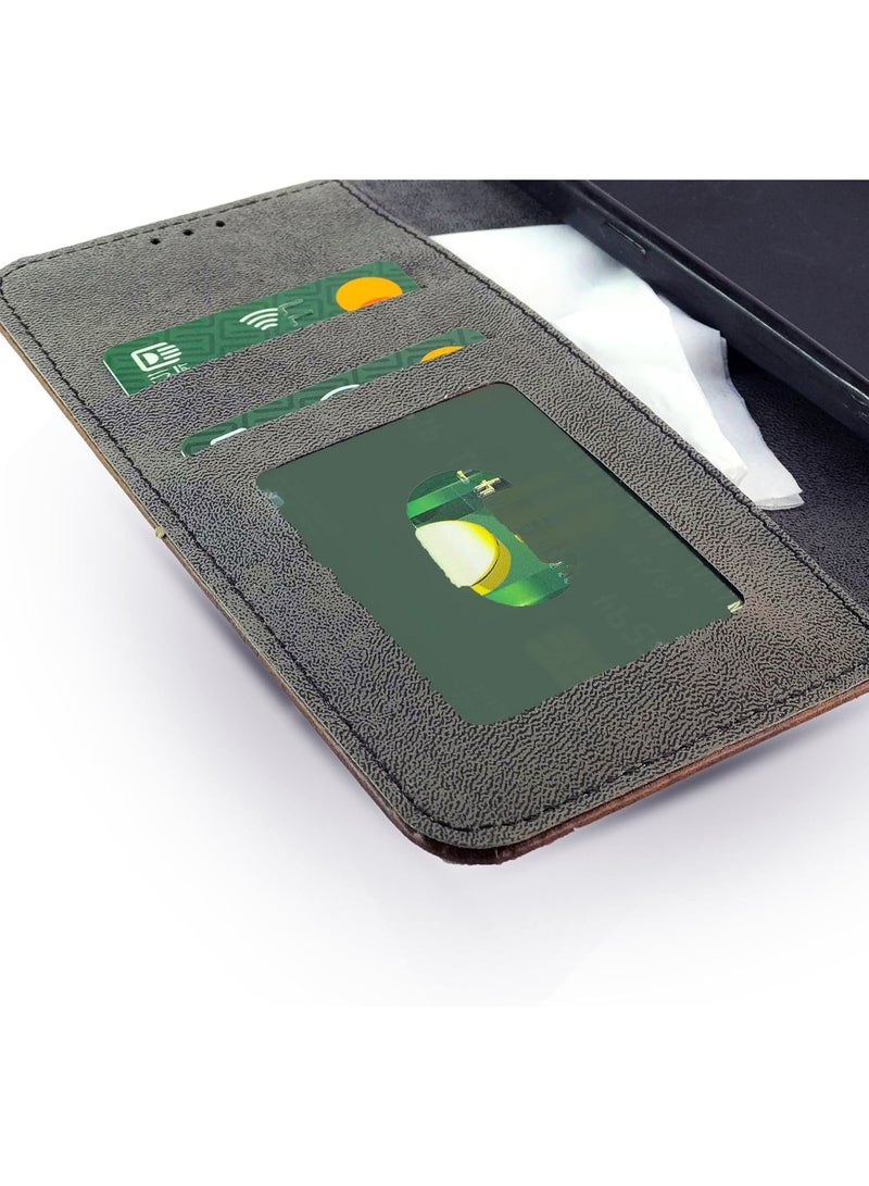 Full Leather Flip Wallet Case with Card Slot for Samsung Galaxy A53 with Kickstand with Magnetic Closure Strap Two Line Design - Image 3