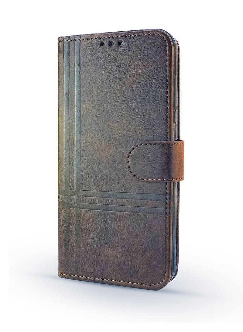 Full Leather Flip Wallet Case with Card Slot for Samsung Galaxy A53 with Kickstand with Magnetic Closure Strap Two Line Design - Image 2