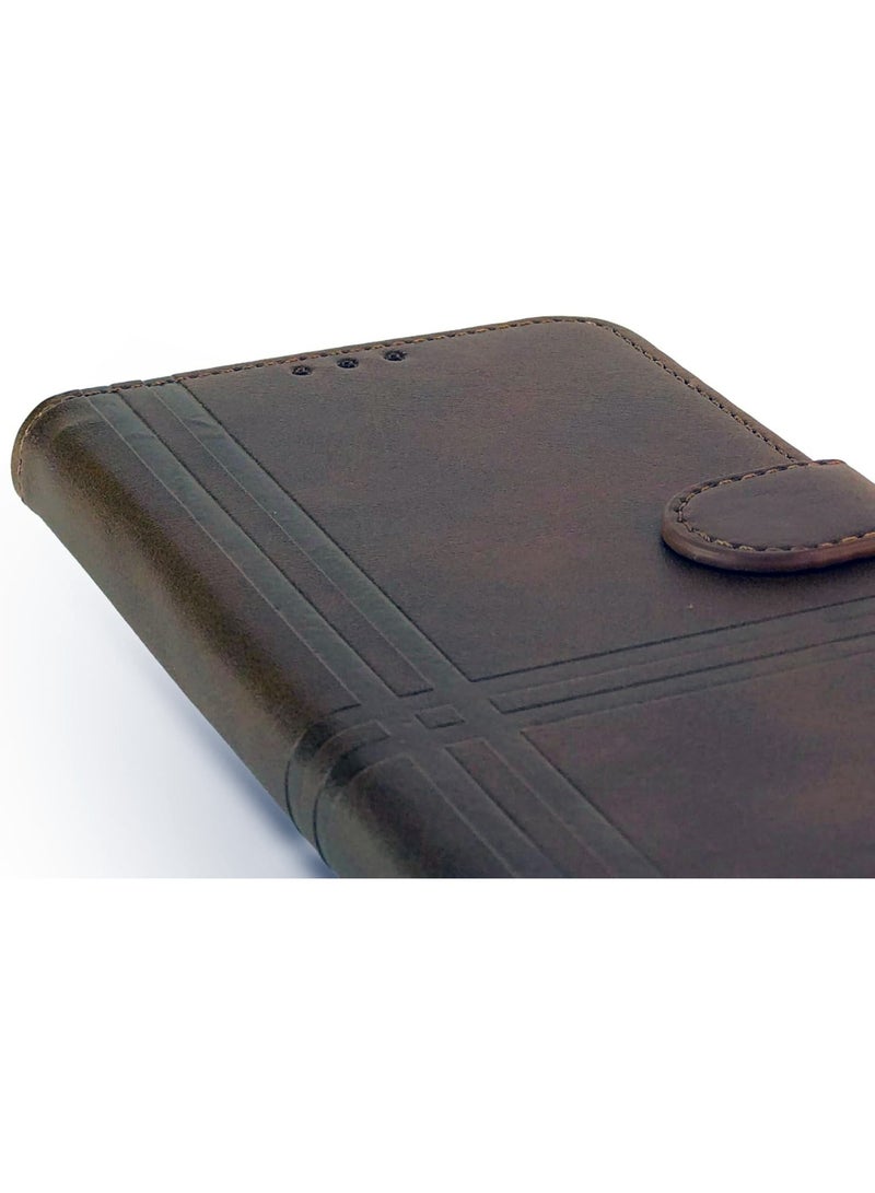 Full Leather Flip Wallet Case with Card Slot for Samsung Galaxy A53 with Kickstand with Magnetic Closure Strap Two Line Design - Image 4